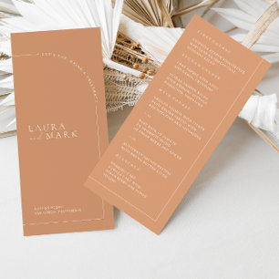 Menu minimaliste moderne Boho Arch Mariage