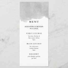 Menu minimaliste moderne gris Mariage d'aquarelle