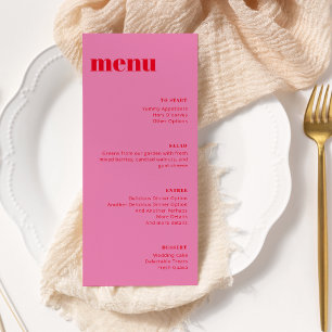 Menu minimaliste moderne rose et rouge grand Modèl