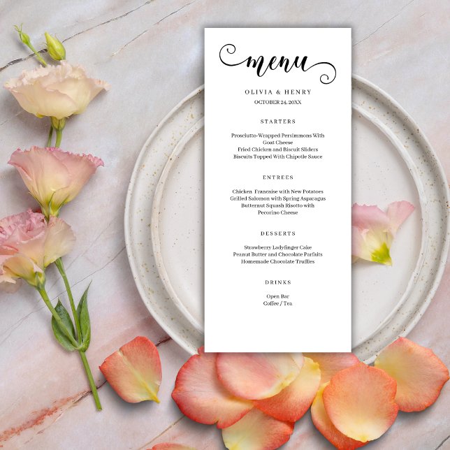 Menu minimaliste moderne Simple Mariage (Créateur téléchargé)