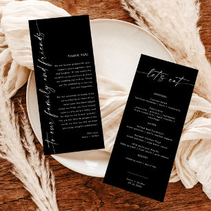 Menu Minimaliste + Note Merci   Mariage Napkin