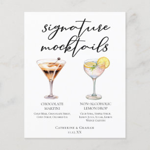 Menu Mocktail Dessert Lemon Drop Martini au Chocol