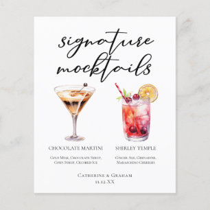 Menu Mocktails Shirley Temple Martini au Chocolat