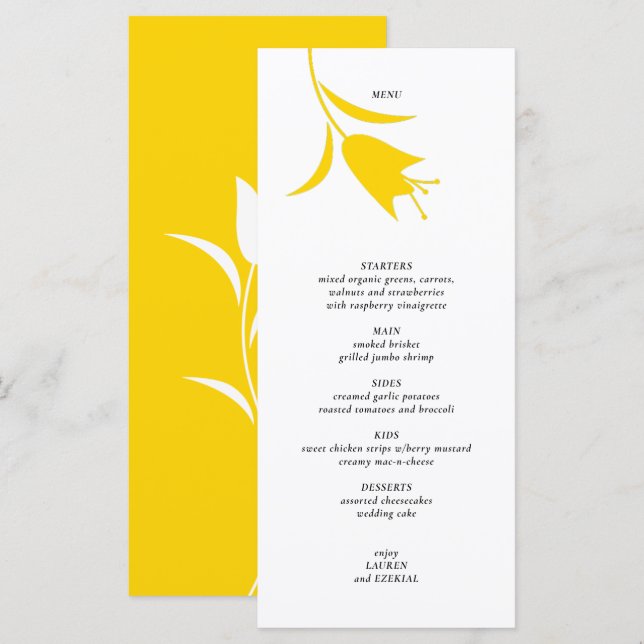 MENU MOD JAUNE MARIAGE TULIP (Devant / Derrière)