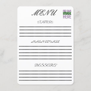 MENU MODELE DE TEXTE D'IMAGE BLANC SIMPLE ÉDITABLE MODE