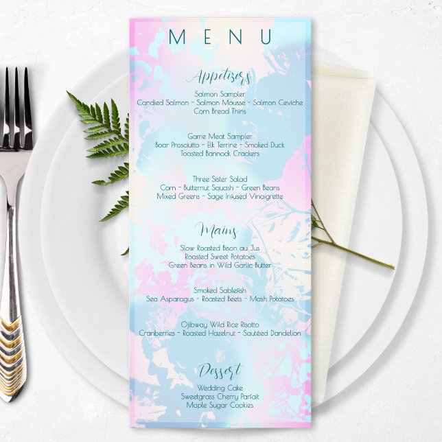 Menu Modern Abstract Pastel Wedding (Créateur téléchargé)