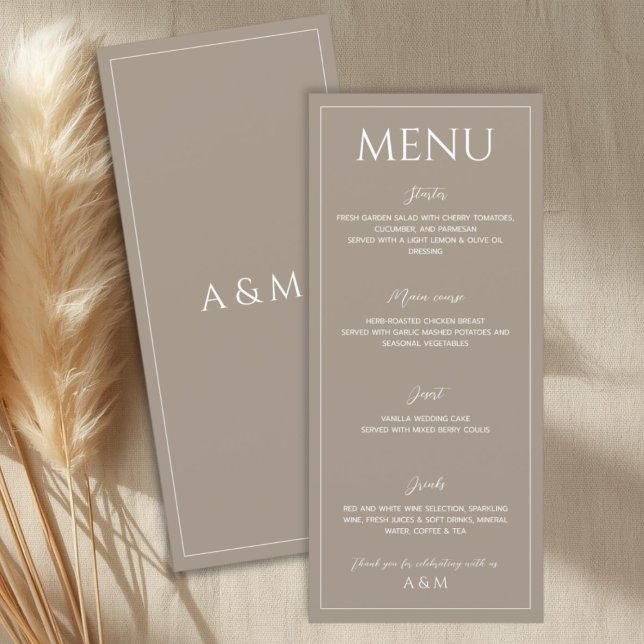 Menu Modern light brown minimalist wedding (Créateur téléchargé)