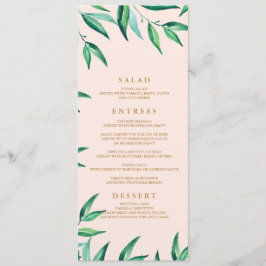 Menu Modern Tropical Beach Wedding