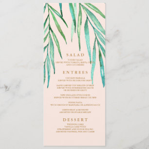 Menu Modern Tropical Beach Wedding