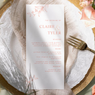 Menu Moderne Elegant Chic Blush Rose et Peach Mariage
