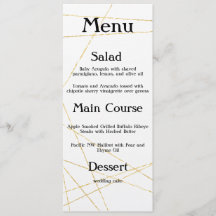 Menu moderne Mariage de ligne Carte à plat