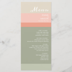 Menu Moderne Metro Peach Coral Sage