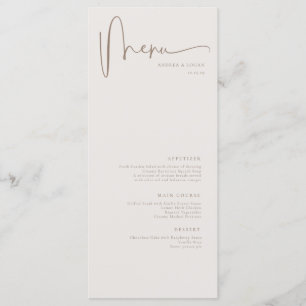 Menu Moderne minimaliste Élégant Mariage classique