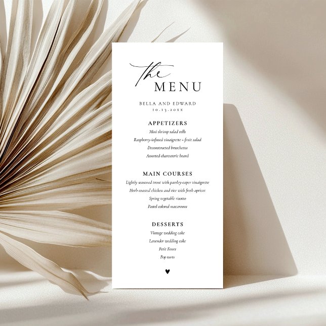 Menu Moderne Minimaliste Mariage (Créateur téléchargé)