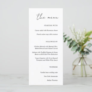 Menu Moderne minimaliste Mariage blanc