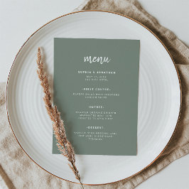 Menu Moderne minimaliste Sage Vert | MARIAGE