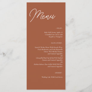 Menu moderne Modèle en terre cuite Mariage