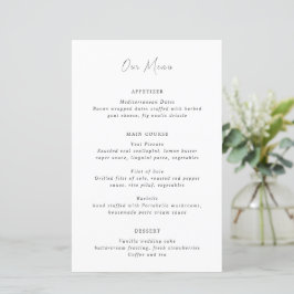 Menu moderne noir et blanc Mariage propre