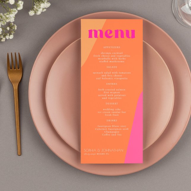 Menu moderne rétro super modèle mariage abstrait (Créateur téléchargé)