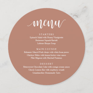 Menu Moderne Rustique, Mariage Elopement Dîner De Récep