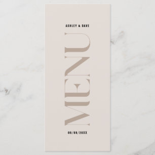 Menu Moderne Simple Beige Edge Mariage
