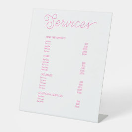 Menü "Moderne Warm-Rosa-Salons" Sockelschild