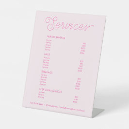 Menü "Moderne Warm-Rosa-Salons" Sockelschild