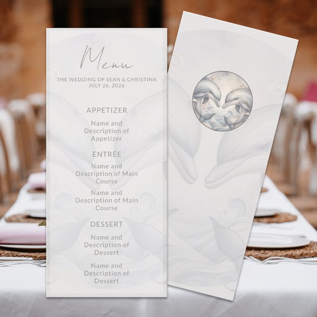 Menu moderne Whimsy Dolphin Mariage (Créateur téléchargé)