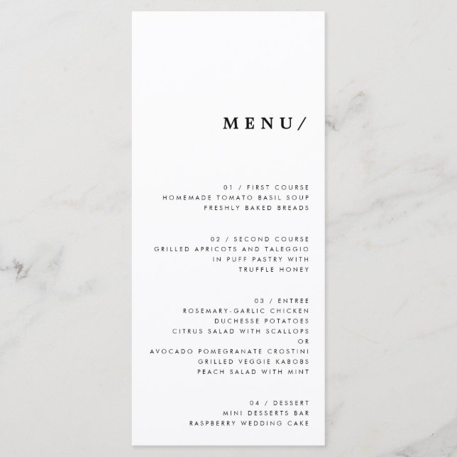Menu Moins moderne de typographie Mariage Monogram Clas (Devant)