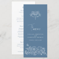 Monogramme gris bleu blanc fleur de lis mariage