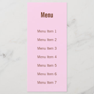 Menu Monogramme moderne - Rose et Brown