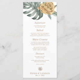Menu Monstère d'or Mariage à fleurs d'oasis tropicale