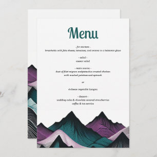 Menu Montagne violette et Turquoise