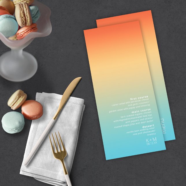 Menu Mood Gradient Mariage Ciel tropical ID741 (Créateur téléchargé)