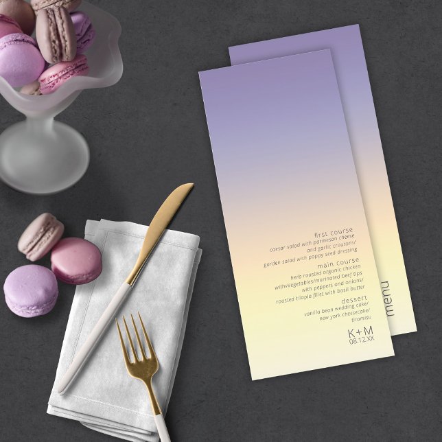 Menu Mood Gradient Mariage Indigo Sunset ID741 (Créateur téléchargé)
