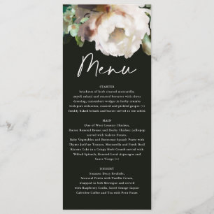 Menu Moody rustique et romantique pivoines floral botan