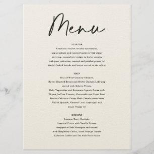 Menu Moody rustique et romantique pivoines floral botan