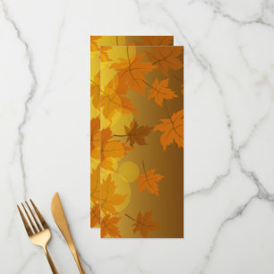 Menu Motif d'automne avec feuilles d'érable en chute et