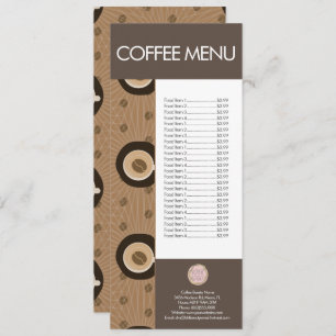 Menu Motif de café moderne