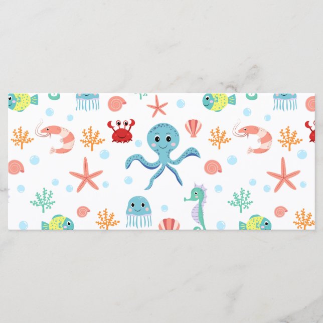 Menu Motif du monde marin (Devant)