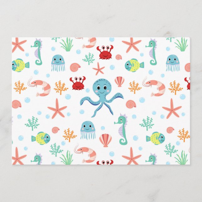 Menu Motif du monde marin (Devant)