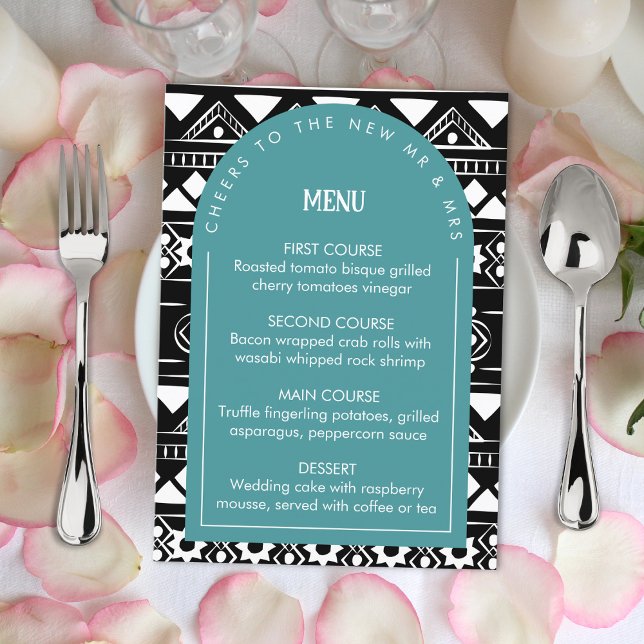 Menu Motif moderne Boho Mariage Arch Green (Créateur téléchargé)