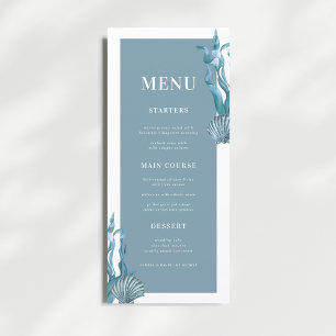 Menu Nautique Côte Bleu Shell Beach Mariage à thème