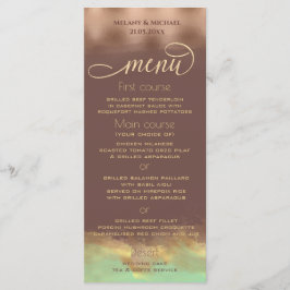 Menu Neo menthe cannelle rose or feuille aquarelle