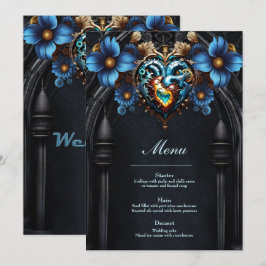 Menu Noble coeur steampunk