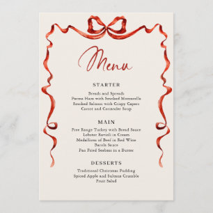 Menu Noël Fantaisie Funky Nœud Rouge Soirée