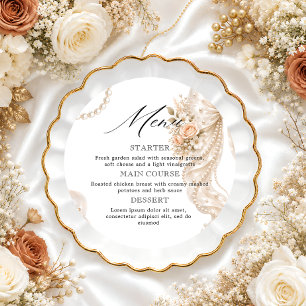 Menu Noeud floral de baptême et perle