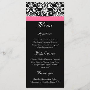 Menu Noir avec Pink Passion Damas