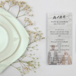 Menu Noir Delicate Calligraphie Élégant Mariage photo