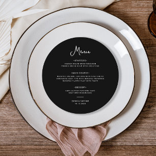 Menu Noir doux et blanc   MARIAGE